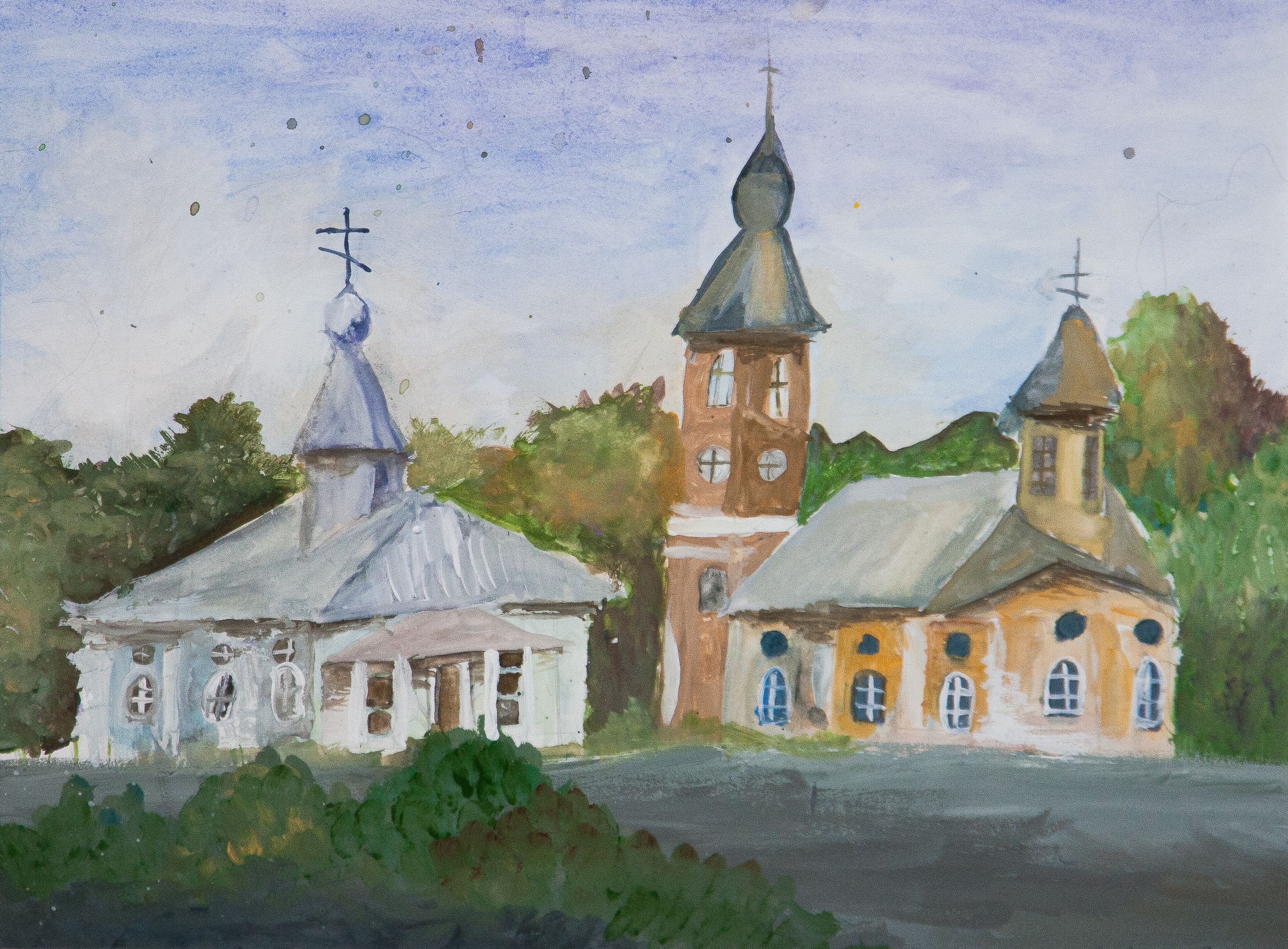 "Собор и церковь Шлиссельбурга", Кочурова Ксения (11 лет), преп. О. Д. Гоголева