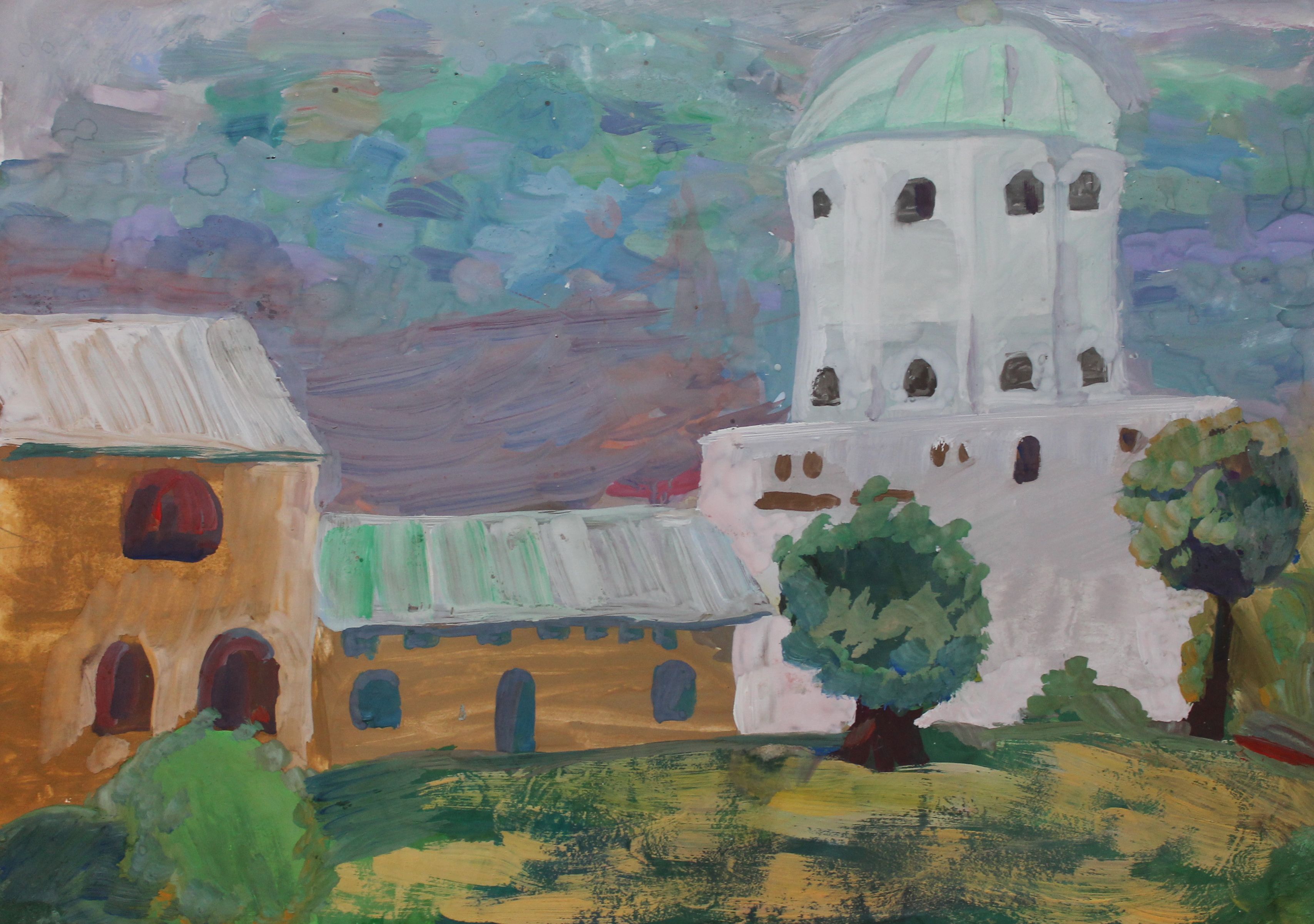 "Выборгский замок", Соболева Ирина (9 лет), гуашь