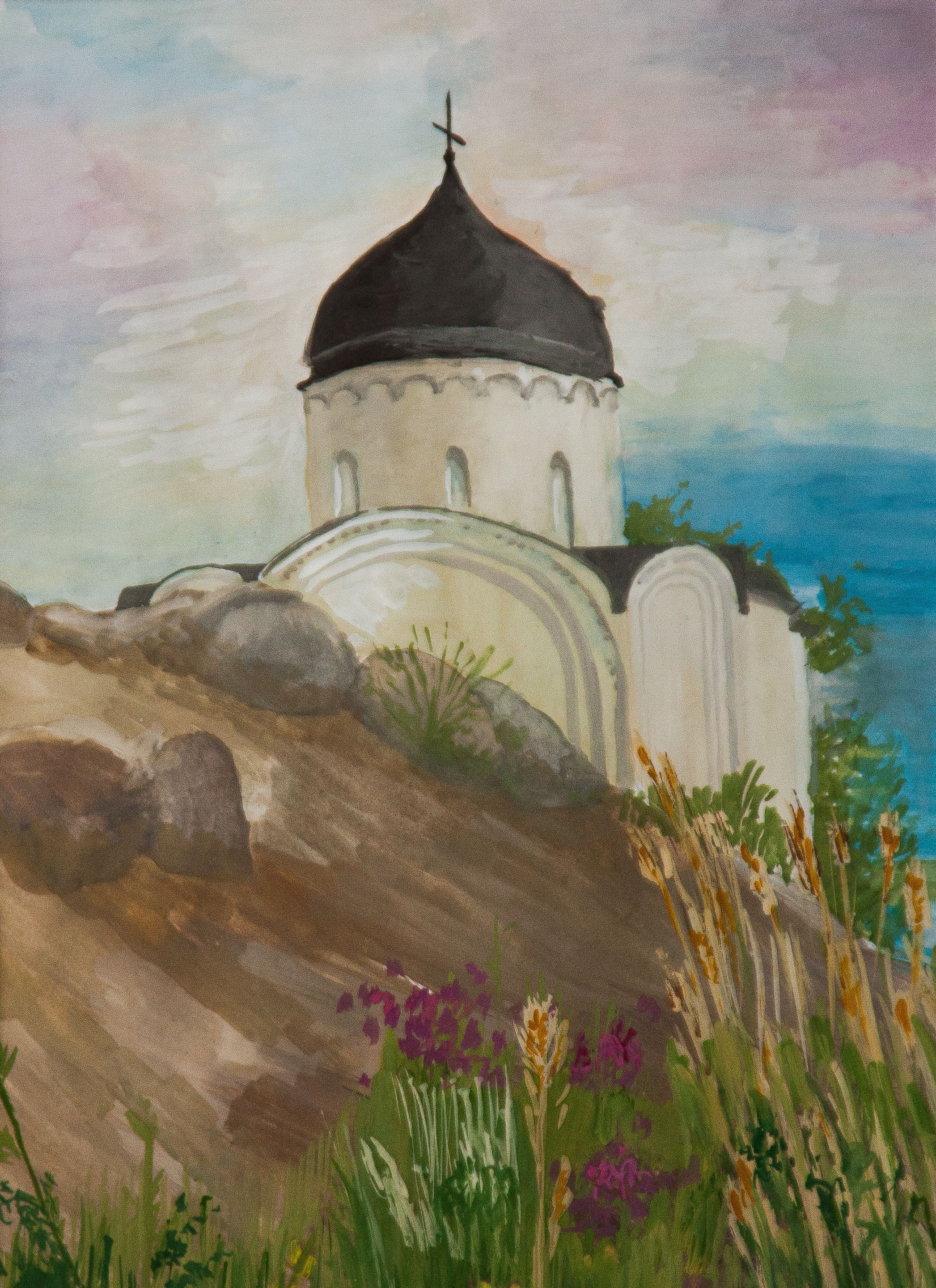 "Георгиевская церковь в Старой Ладоге", Тарасова Елена (13 лет), преп. М. Г. Тимашева