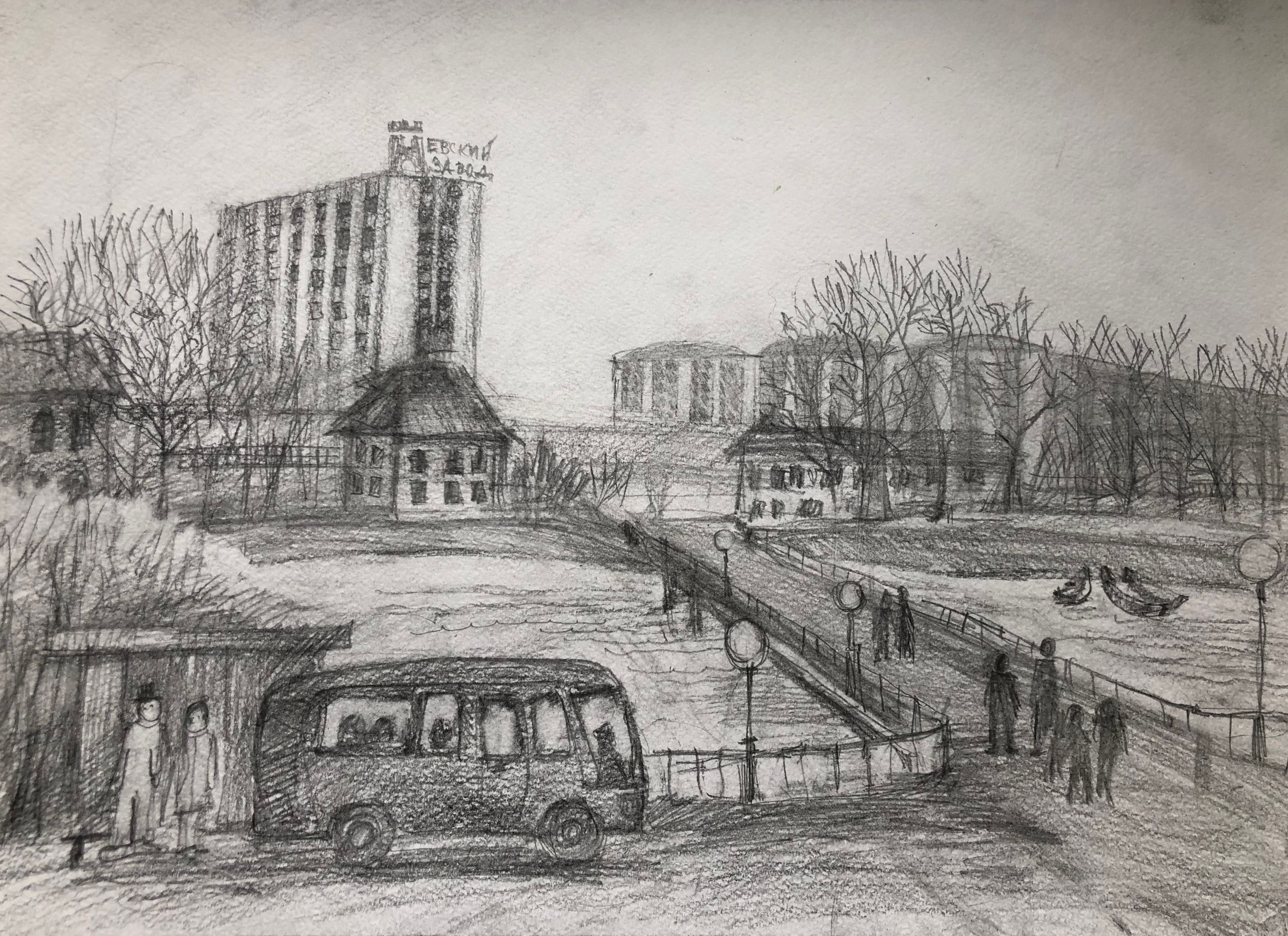 Карапетян Каролина. 13 лет. «Развозка», карандаш. Преподаватель [С. А. Латыпова](/teacher/sa-latipova)