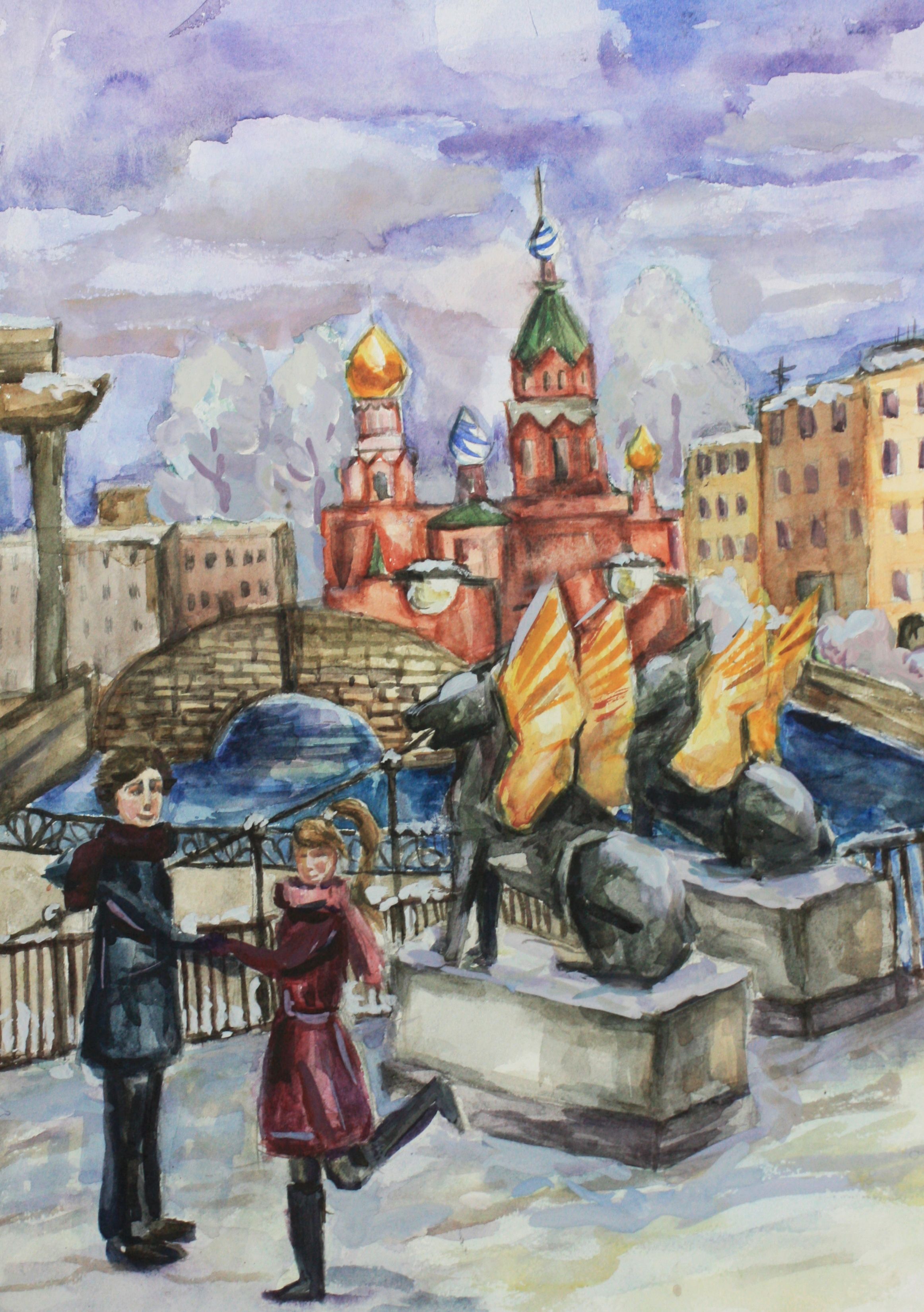 «Любимые места», Конакова Анастасия (12 лет), акварель, преп. Рец А. Ф.