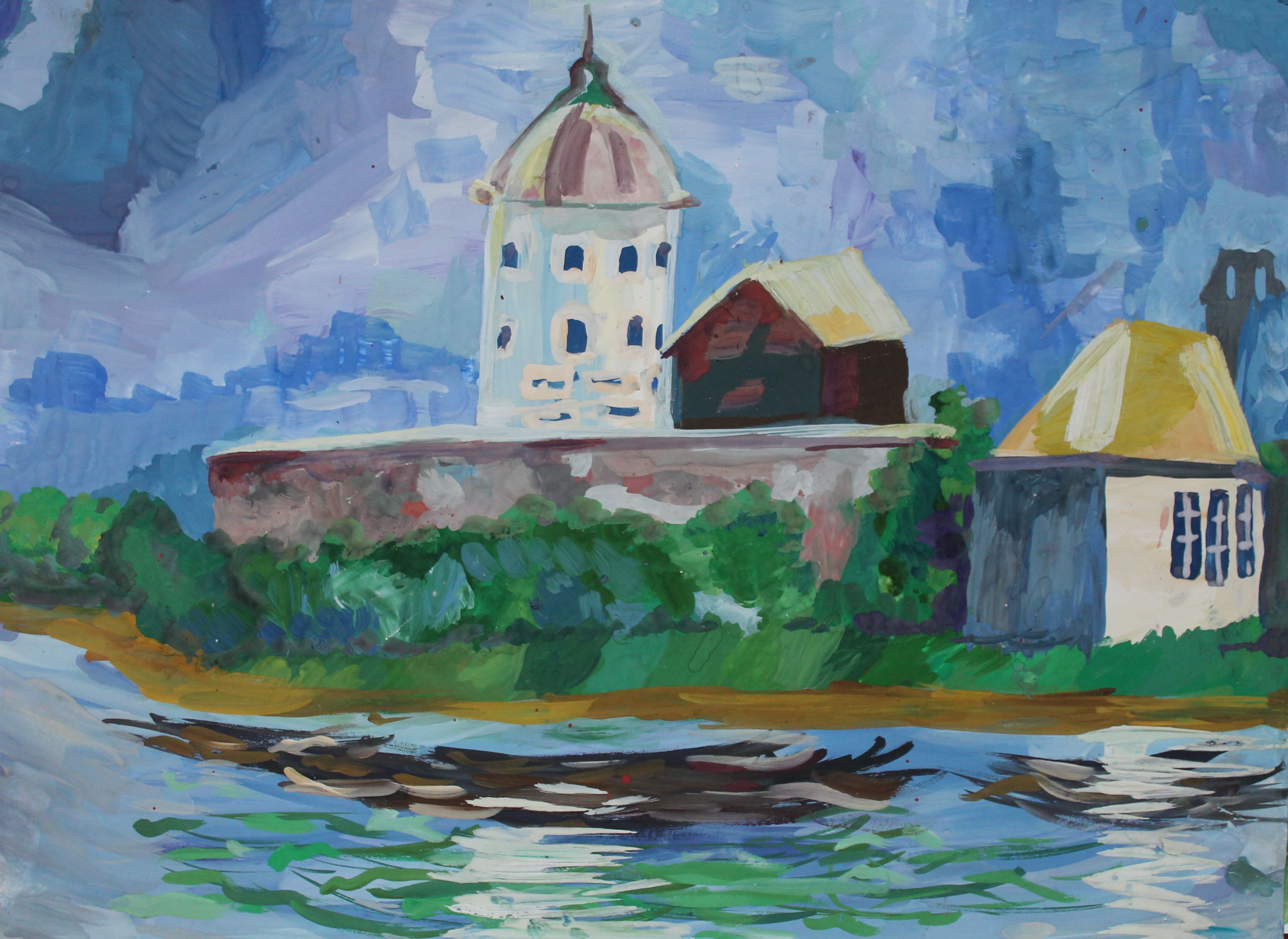 "Выборгский замок", Уткин Сергей (9 лет), гуашь